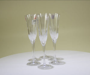 Timeless crystal Champagne Flutes 6 pcs set