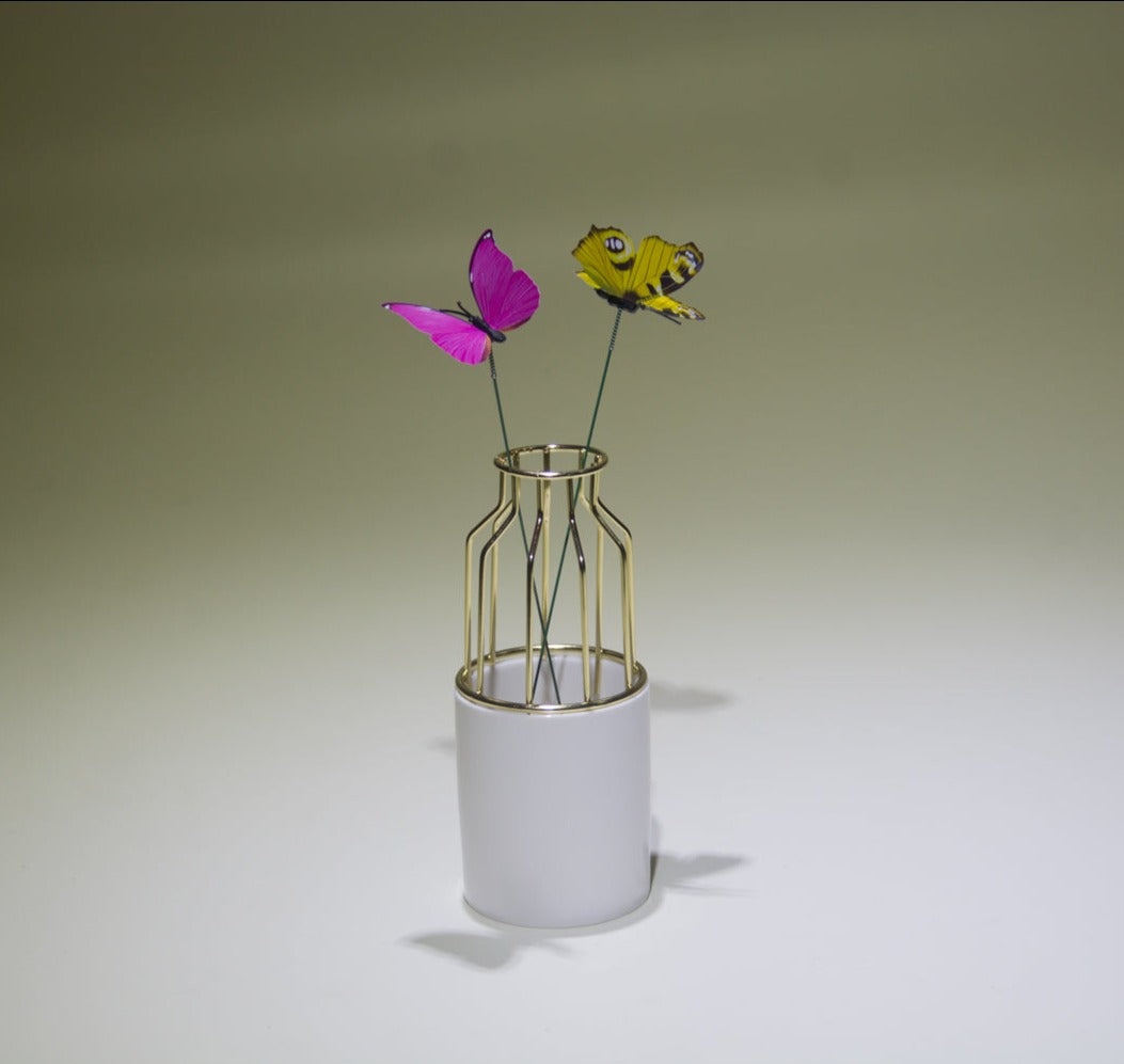 Nordic style decorative vase with artificial butterfly