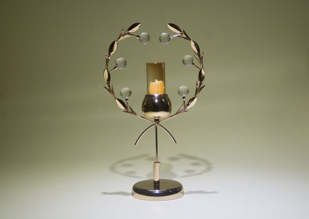 Decorative metal candle holder with led candle
