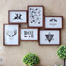 Load image into Gallery viewer, Rustic Multi-Frame Photo Collage Wall Decor – 20×14 Inch