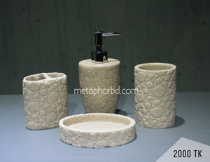 Marbel textured resin crafted bathroom accessories set eye 2022