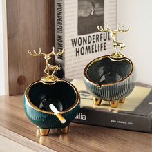 Load image into Gallery viewer, Elegant Deer-Themed Ceramic Ashtray – Stylish and Functional Decor
