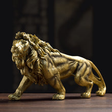 Load image into Gallery viewer, Lion Animal Sculpture Home Decoration Art Crafts Animal Home Decor Handmade Resin Luxury Modern Art Antique Gold Figurine
