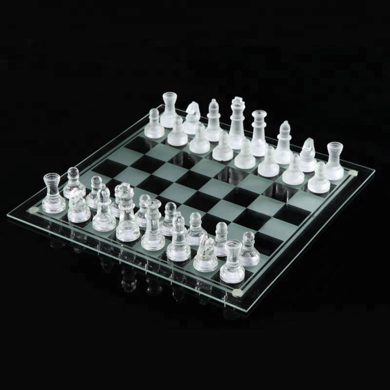 Premium Glass Chess Set - 13x13 Inch