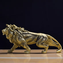 Load image into Gallery viewer, Lion Animal Sculpture Home Decoration Art Crafts Animal Home Decor Handmade Resin Luxury Modern Art Antique Gold Figurine
