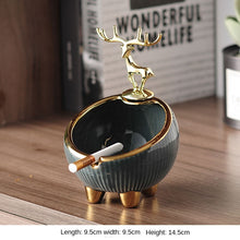 Load image into Gallery viewer, Elegant Deer-Themed Ceramic Ashtray – Stylish and Functional Decor
