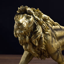 Load image into Gallery viewer, Lion Animal Sculpture Home Decoration Art Crafts Animal Home Decor Handmade Resin Luxury Modern Art Antique Gold Figurine
