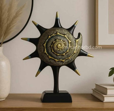 Premium Cosmic Sun Spiral Tabletop Sculpture – Resin Art Decor 15x12 Inches