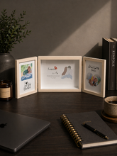 Load image into Gallery viewer, 🖼️ Premium Folding Triple Photo Frame – 3 Panel Memory Display (8×23 Inch)
