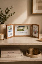 Load image into Gallery viewer, 🖼️ Premium Folding Triple Photo Frame – 3 Panel Memory Display (8×23 Inch)
