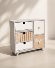 Load image into Gallery viewer, Wooden Multi-Drawer Storage Organizer – Minimal Desktop Cabinet (12 × 12 × 5 Inch)
