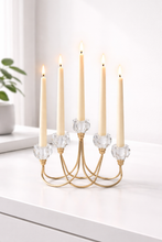Load image into Gallery viewer, Elegant 5-Arm Crystal Candle Holder – Luxury Dining Table Candelabra (7/3 Inch)
