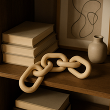 Load image into Gallery viewer, Wooden decorative chain link accent for coffee table styling
