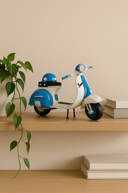 Vintage Vespa-style scooter decorative figurine for home decor