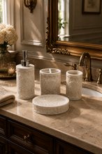 Load image into Gallery viewer, Beige Ornamental 4-Piece Bathroom Accessory Set – 250ml ( Ivory Lace )
