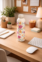 Load image into Gallery viewer, 750ml floral print insulated water bottle for office desk and study table
