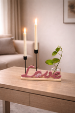 Load image into Gallery viewer, 💜 LOVE Decorative Candle Holder | Romantic Table Décor with 2 Candle Stands (11.5 / 2 Inch)
