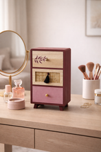 Load image into Gallery viewer, Mini wooden 3 drawer jewelry organizer box for vanity table storage 12x7x4 inch

