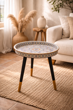 Load image into Gallery viewer, 🪸 Mediterranean Mosaic Round Tray Table – 20/15 Inch new

