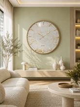 Load image into Gallery viewer, Modern Marble Luxury Wall Clock – 30 Inch | Contemporary Gold Wall Clock
