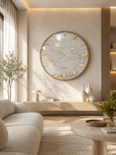 Load image into Gallery viewer, Modern Marble Luxury Wall Clock – 30 Inch | Contemporary Gold Wall Clock
