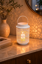 Load image into Gallery viewer, White Floral Cutwork Lantern Set | Decorative Candle Lanterns (Set of 2)
