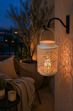 Load image into Gallery viewer, White Floral Cutwork Lantern Set | Decorative Candle Lanterns (Set of 2)
