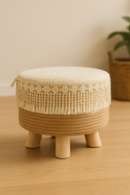 Load image into Gallery viewer, 🪑 Nordic Boho Tassel Stool – 11×12 Inch
