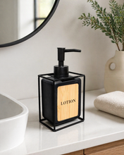 Load image into Gallery viewer, 🧴 Modern Lotion Dispenser with Bamboo Accent lotion
