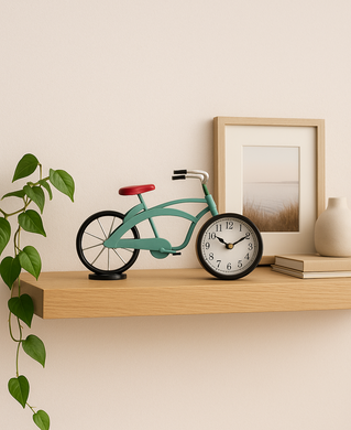 Bicycle-shaped table clock for home and office decoration