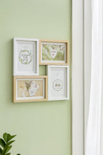 Load image into Gallery viewer, 11 inch 4-in-1 Nordic wall photo frame set with wood and white finish
