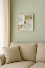 Load image into Gallery viewer, 11 inch 4-in-1 Nordic wall photo frame set with wood and white finish
