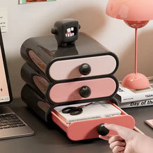 Load image into Gallery viewer, Cute stacked drawer desk organizer pastel storage box for study table and vanity storage
