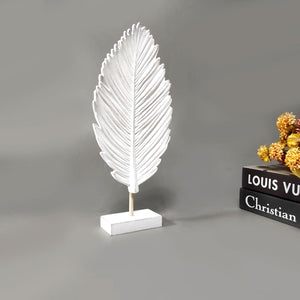Decorative White Leaf Sculpture - Modern Home Decor