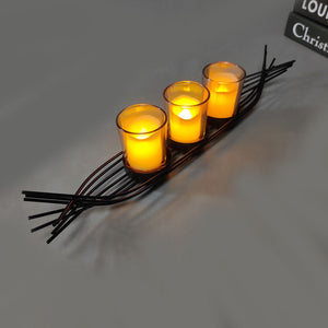 Boat-Shaped 3-Candle Holder for Home Decor - Elegant Metal Candle Stand