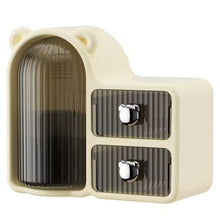 Load image into Gallery viewer, ✨ Luxury Bear Dome Vanity Organizer | Multi-Compartment Makeup &amp; Brush Storage
