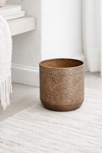 Load image into Gallery viewer, Metal planter basket in 12 inch, 10 inch and 9 inch sizes for indoor plant and home decor
