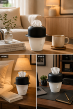 Load image into Gallery viewer, Modern face sculpture tissue holder with black hat design decorative tissue box cover for living room and office décor2
