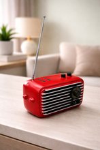 Load image into Gallery viewer, Red retro radio resin showpiece with antenna for home decor
