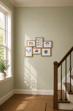 Load image into Gallery viewer, Rustic multi-photo collage wall frame holding three 4x6 inch photos and three 5x7 inch photos, overall size 20x14 inch, decorative wall décor for home1
