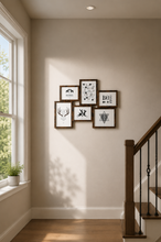 Load image into Gallery viewer, Rustic multi-photo collage wall frame holding three 4x6 inch photos and three 5x7 inch photos, overall size 20x14 inch, decorative wall décor for home
