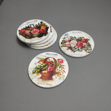 Load image into Gallery viewer, 🌼 6-Piece Wooden Heat Pad Set – Vintage Floral Collection
