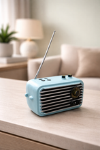 Load image into Gallery viewer, blue retro radio resin showpiece with antenna for home decor
