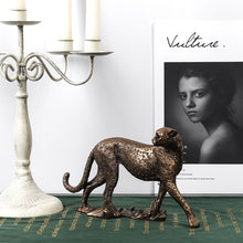 Load image into Gallery viewer, Elegant Bronze Cheetah Figurine Pair – Luxury Home &amp; Office Decor
