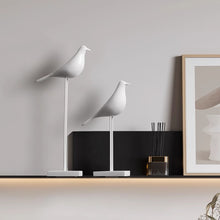 Load image into Gallery viewer, Minimalist Black &amp; White Bird Sculpture Pair – Nordic Desk Decor (13/10 Inch)
