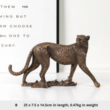 Load image into Gallery viewer, Elegant Bronze Cheetah Figurine Pair – Luxury Home &amp; Office Decor
