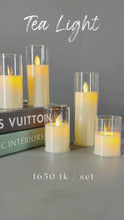 Load and play video in Gallery viewer, Set of 5 acrylic Led Candle Simulated Led Candle with Moving Wick Flameless for Romantic tea light  Decorative
