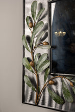 Load image into Gallery viewer, Elegant Rectangular Wall Mirror with Green Leaf Design – Decorative Statement Piece
