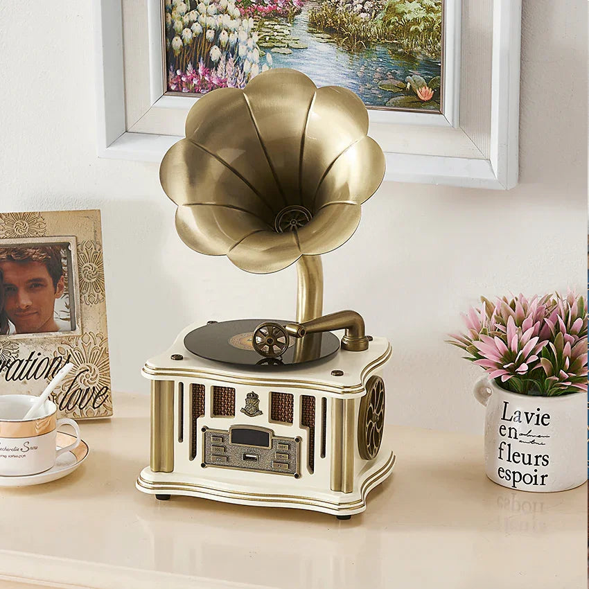 Retro Phonograph Mini Antique Style Ornaments Vintage Record Player Mi